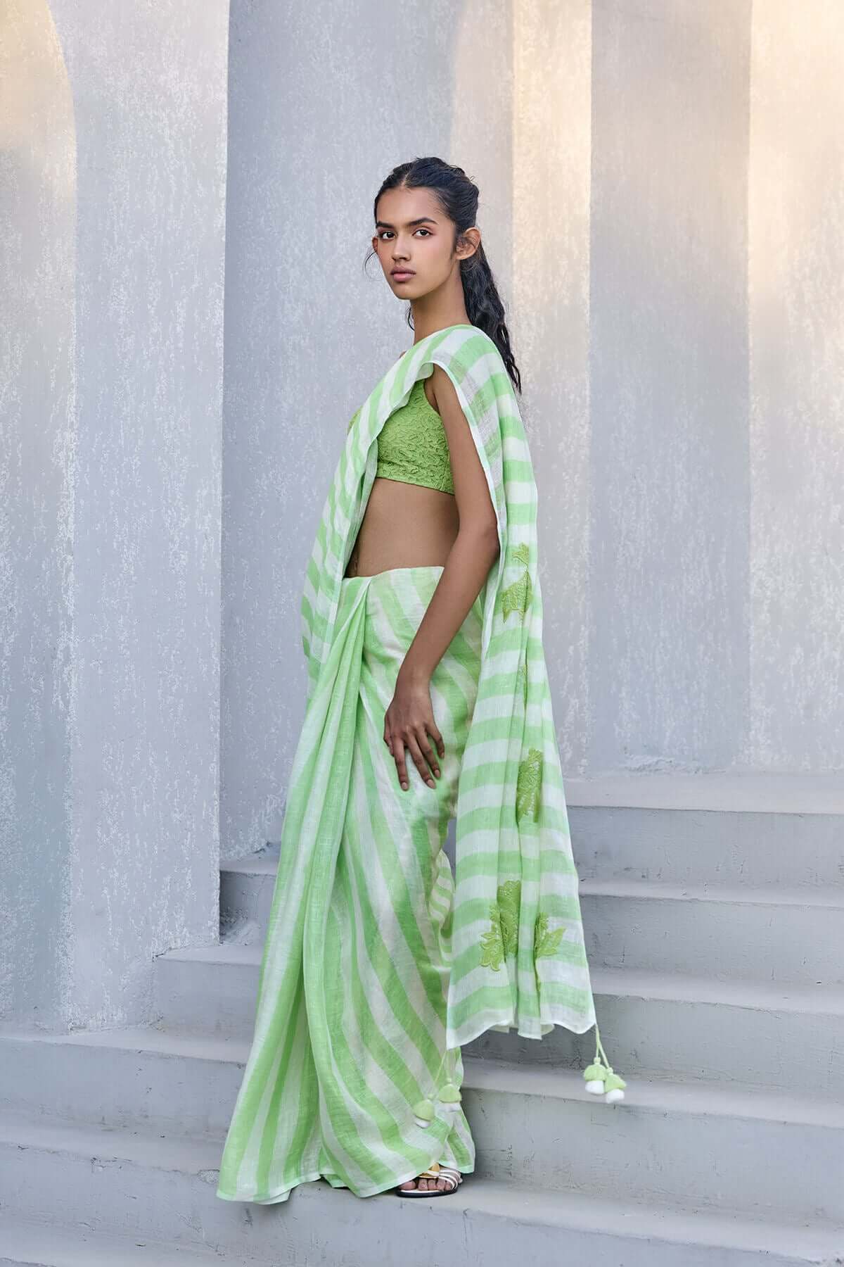 The Mastani Saree - Fresh Mint Left