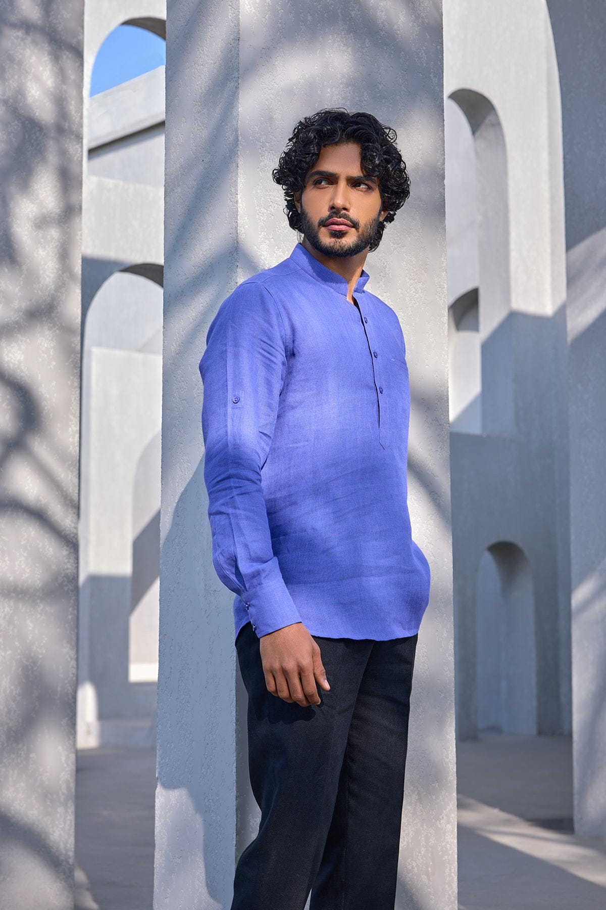 The Zikr Sublime Violet Linen Kurta