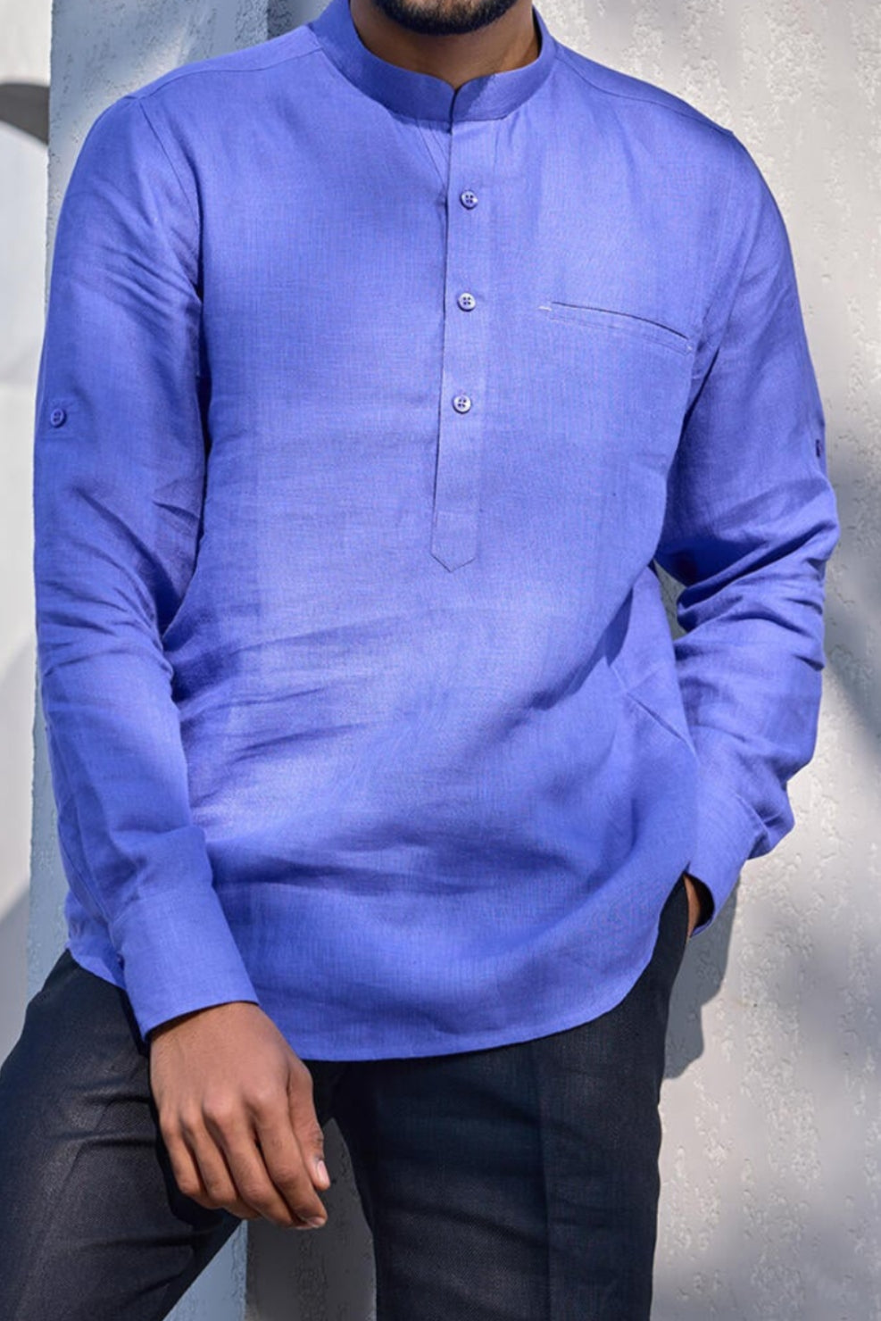 The Zikr Sublime Violet Linen Kurta
