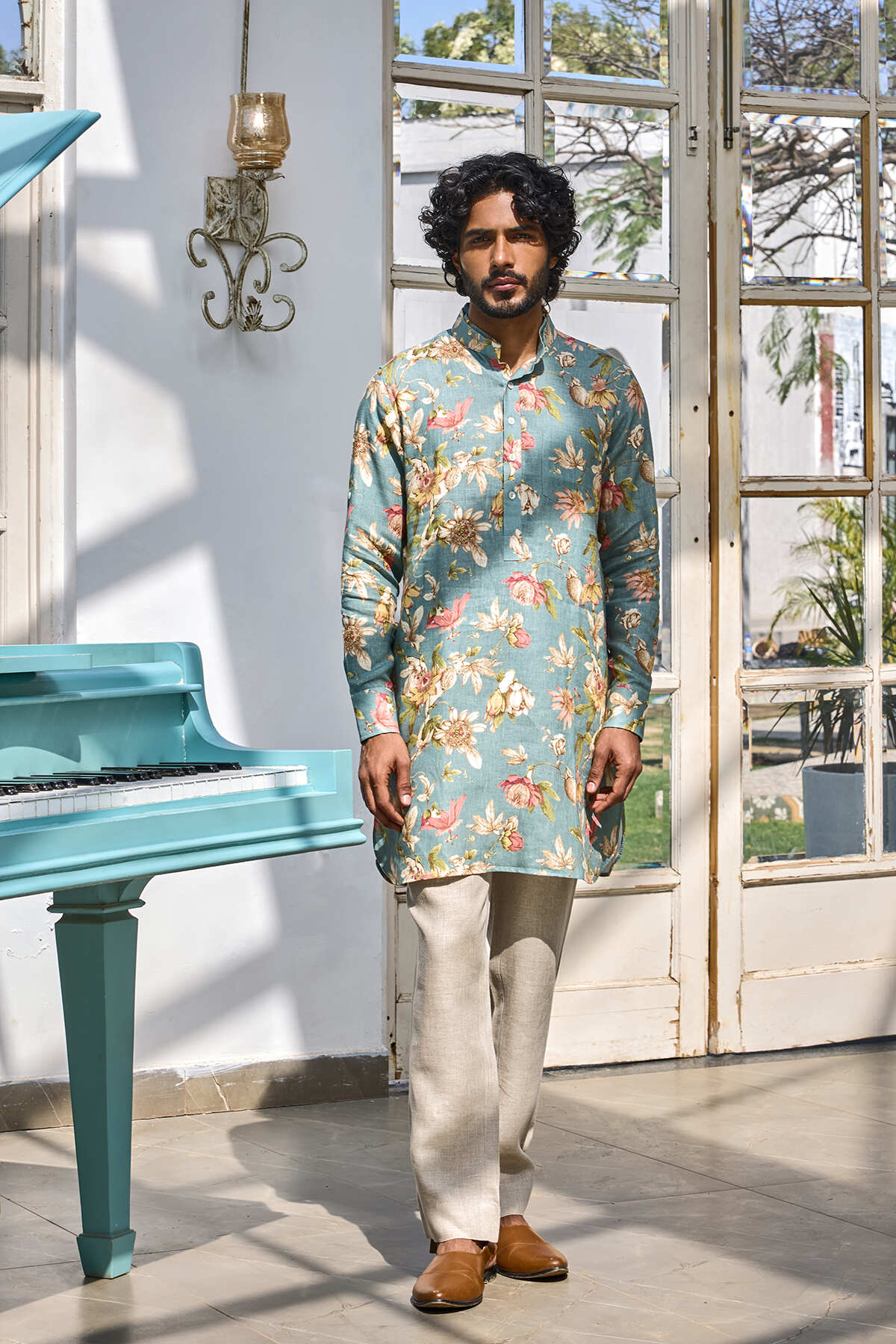 The Irshaad Kurta - Sage Green
