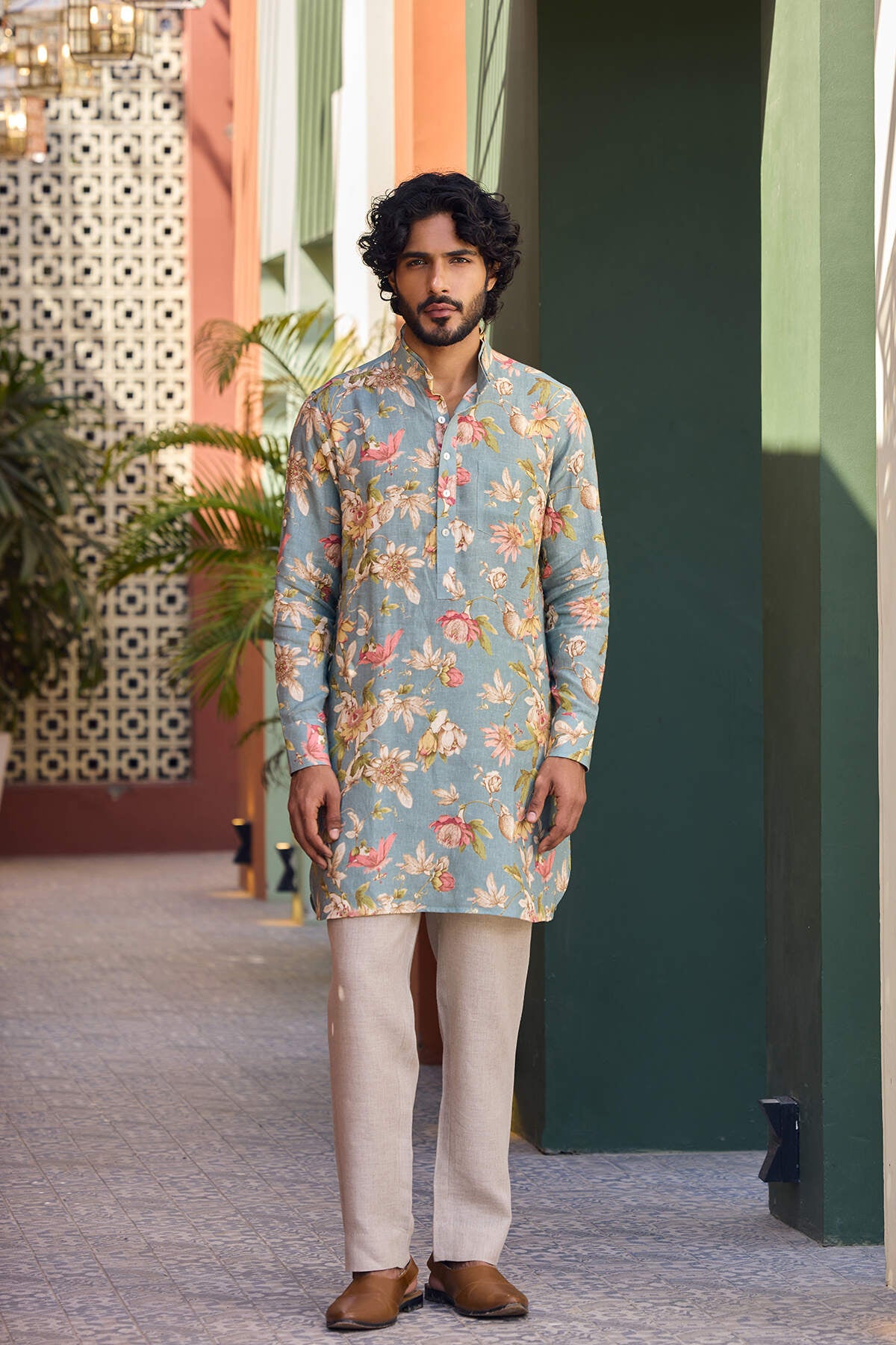 The Irshaad Kurta - Sage Green