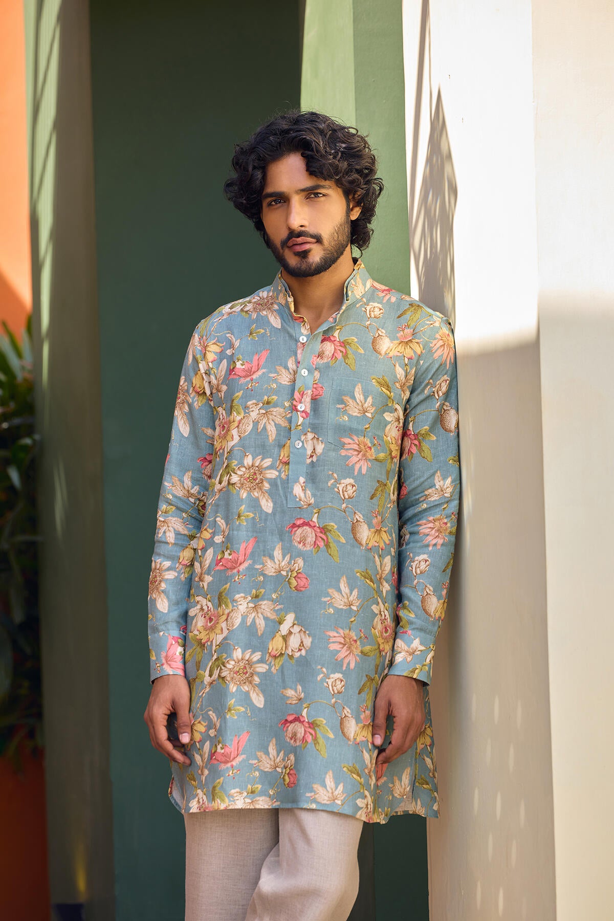 The Irshaad Kurta - Sage Green