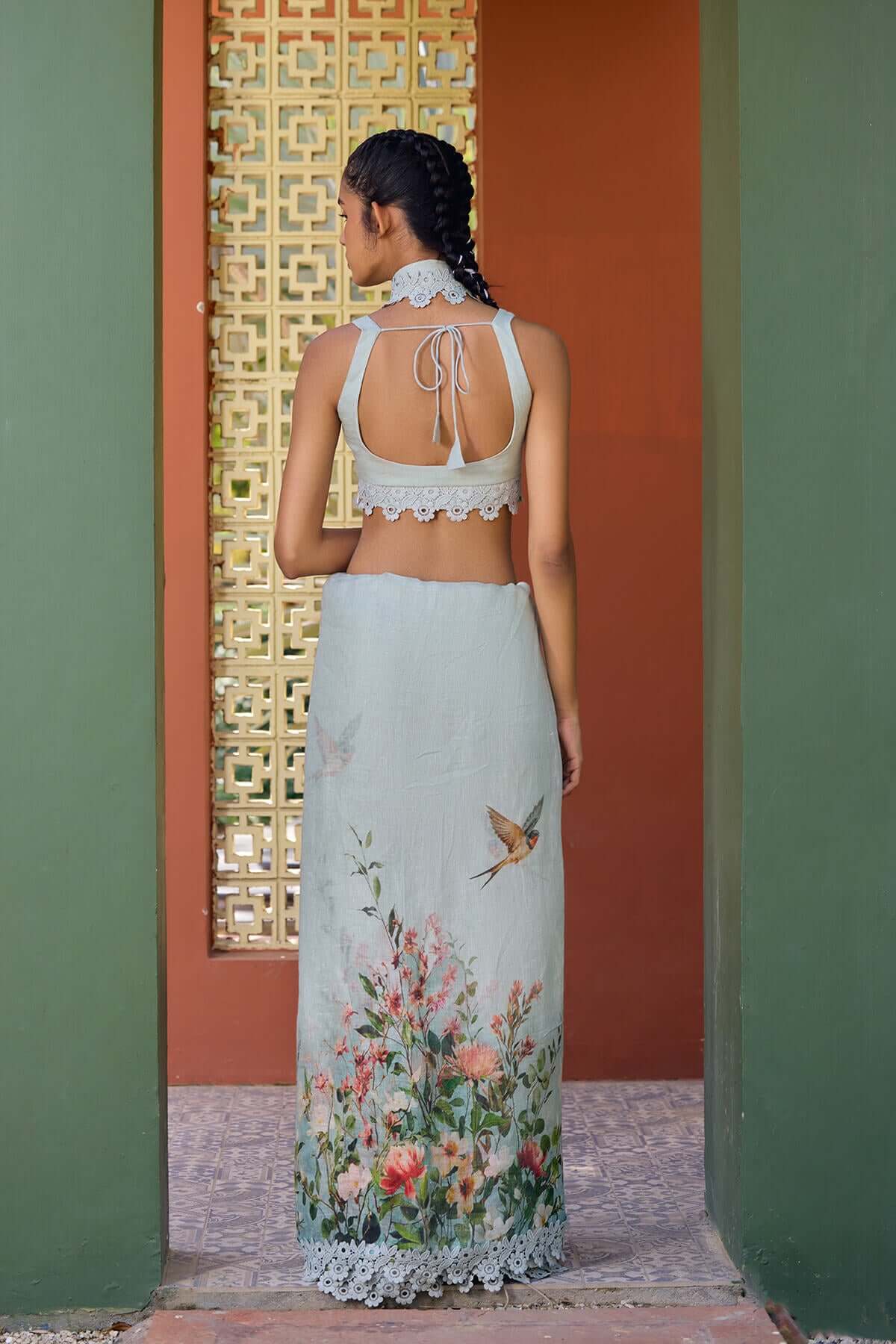 The Katha Saree - Secret Garden Back