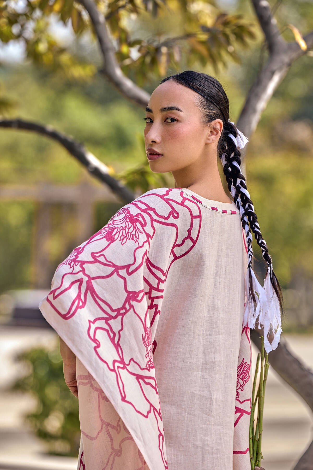 The Tarannum Kaftan - Raspberry Peach