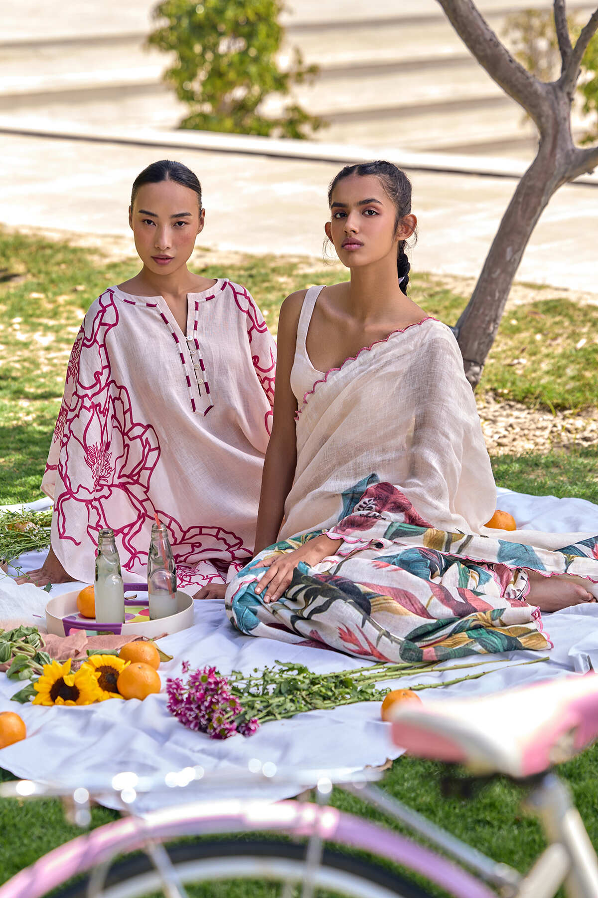 The Tarannum Kaftan - Raspberry Peach