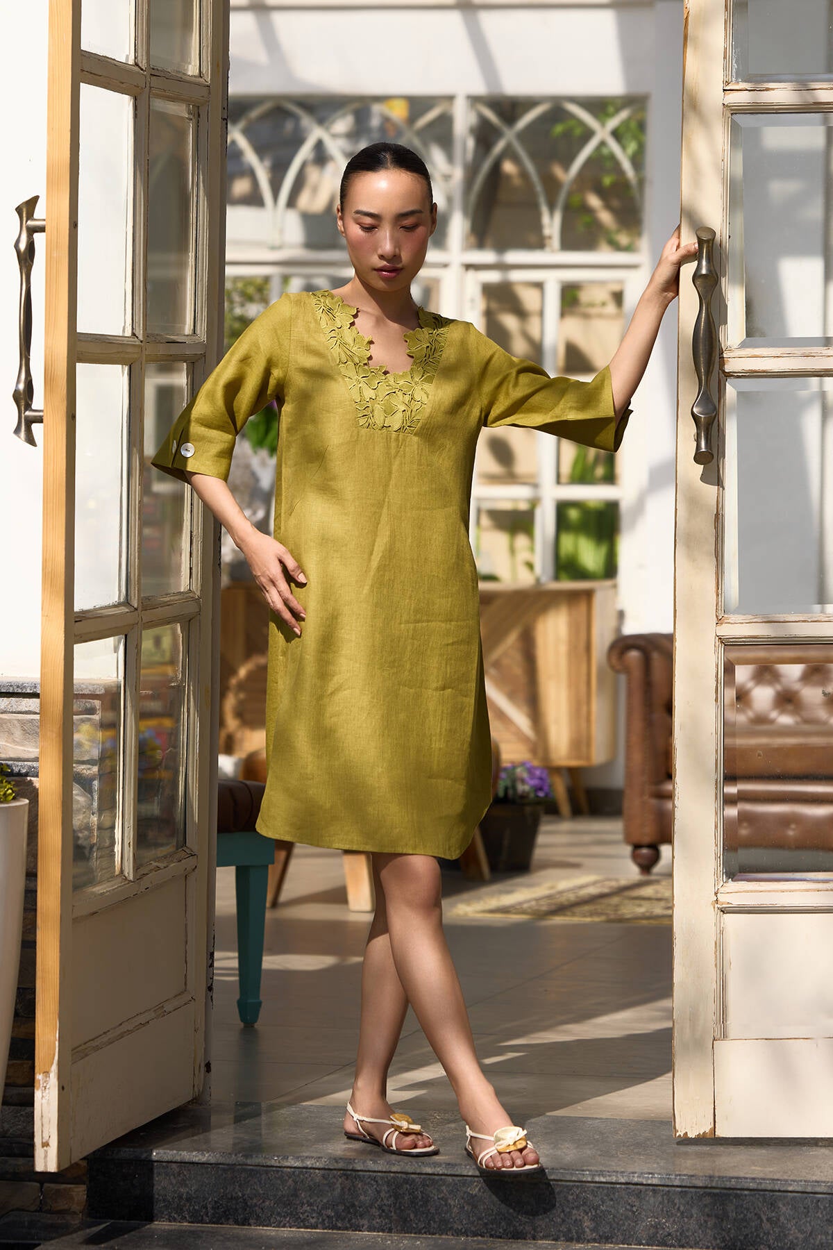 The Guftagu Dress - Fern Green