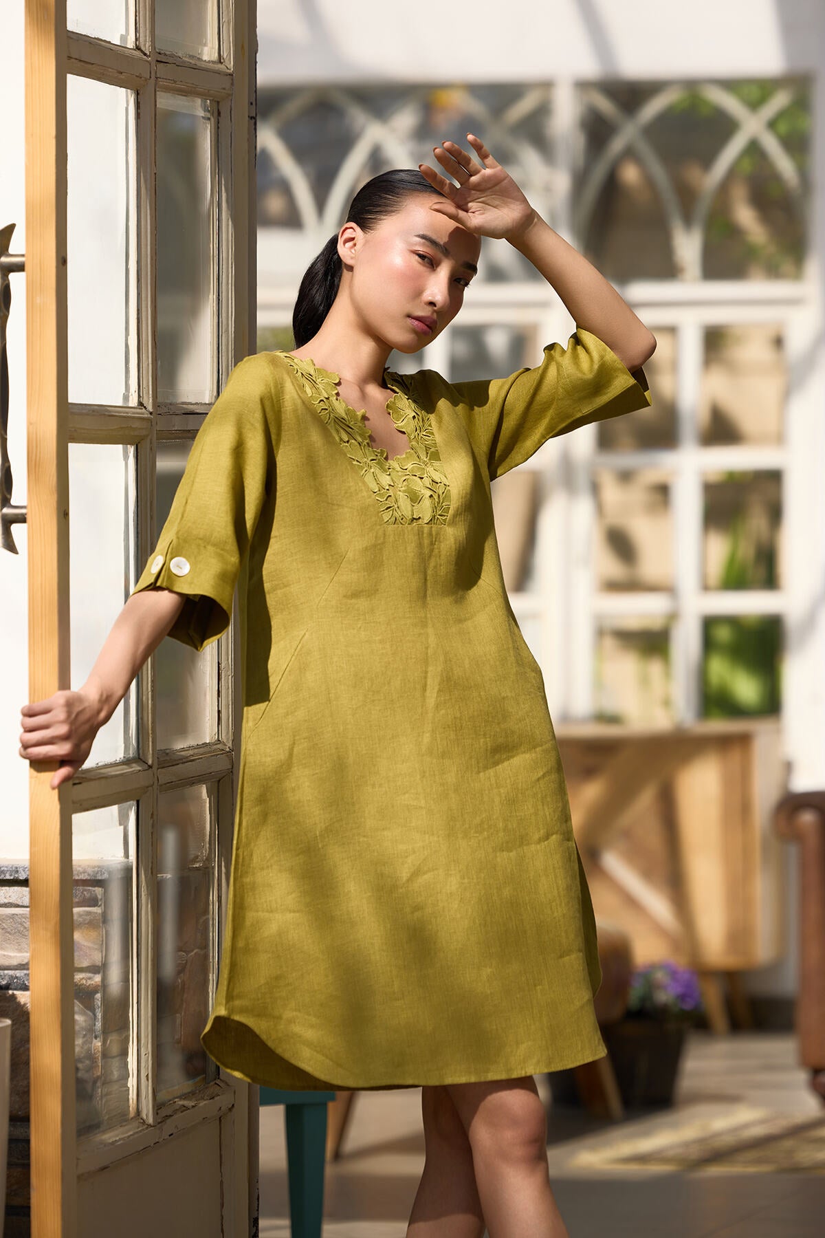 The Guftagu Dress - Fern Green