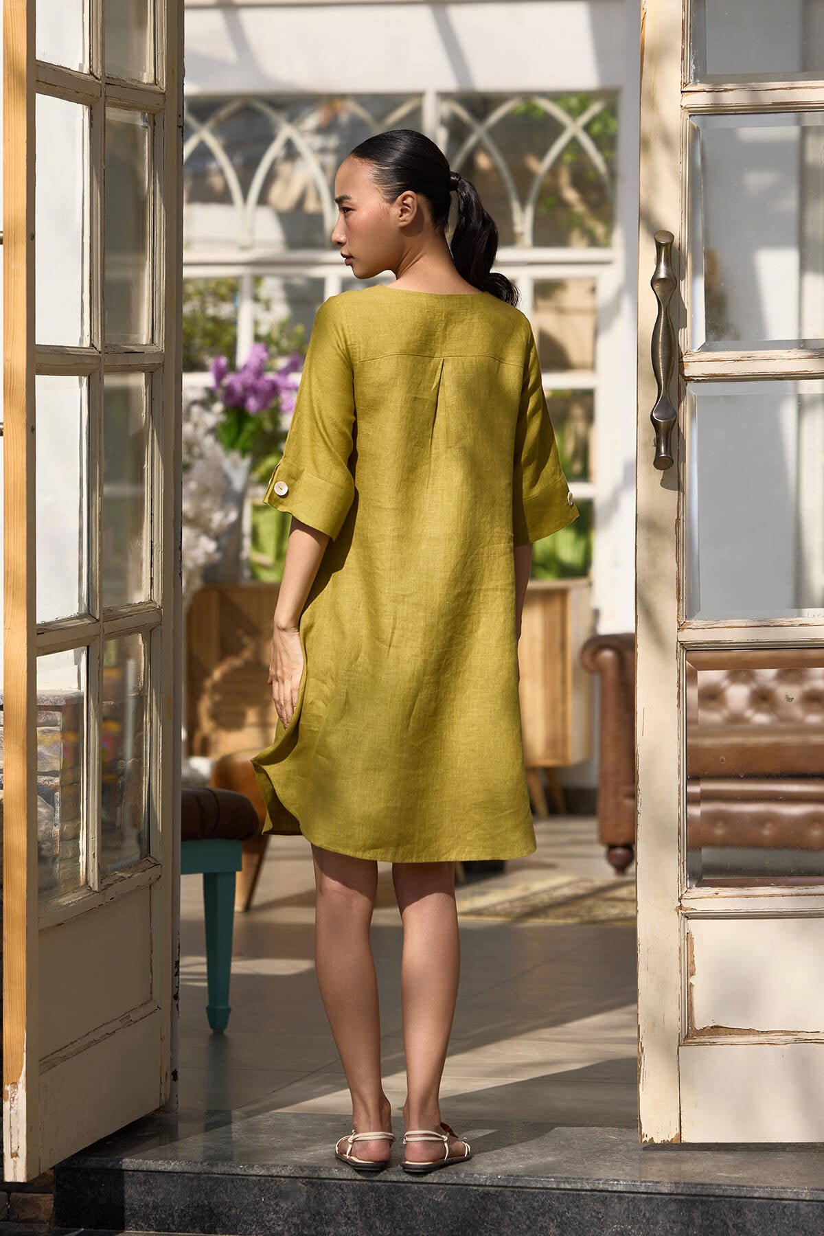 The Guftagu Dress - Fern Green