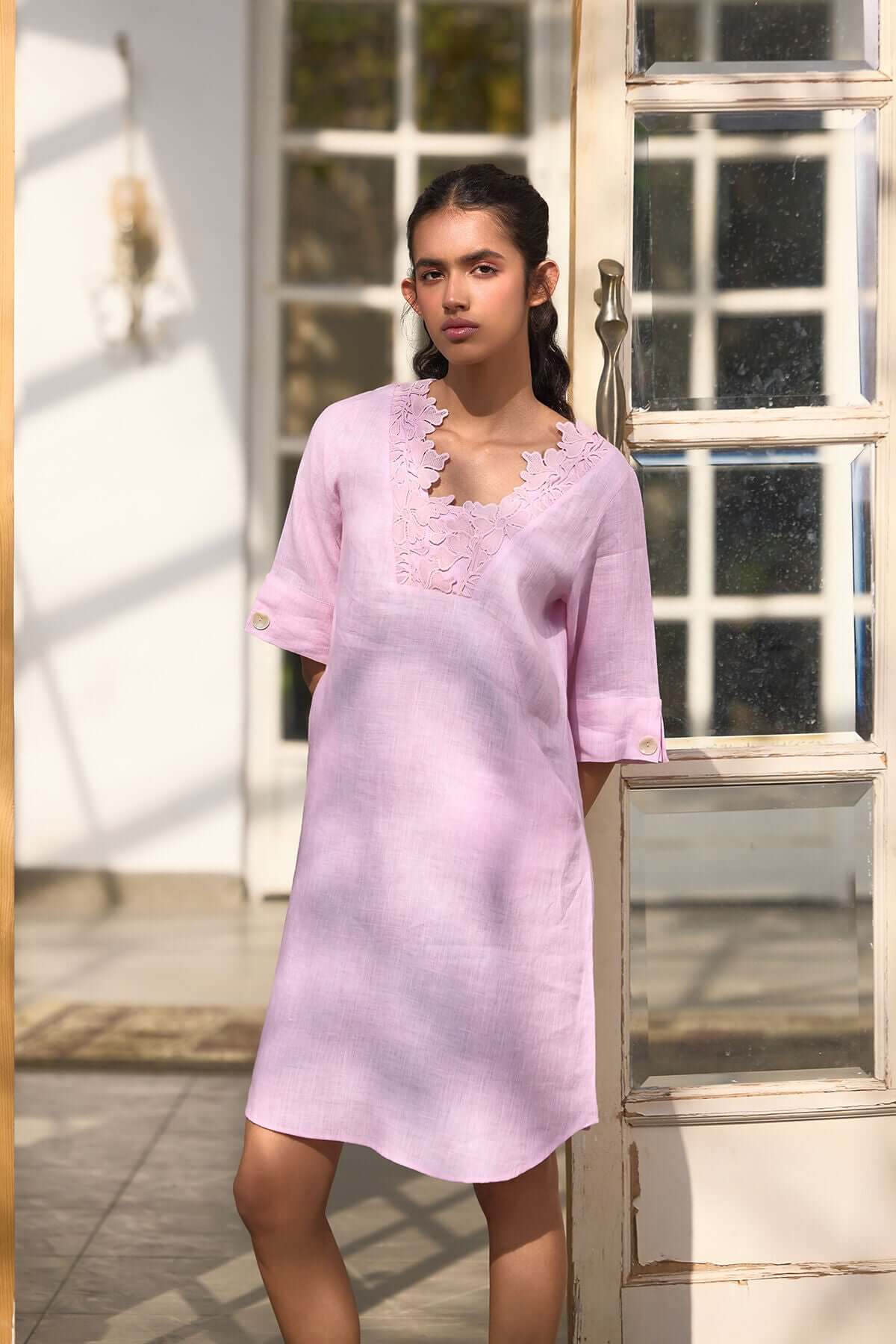The Guftagu Dress - Orchid Pink