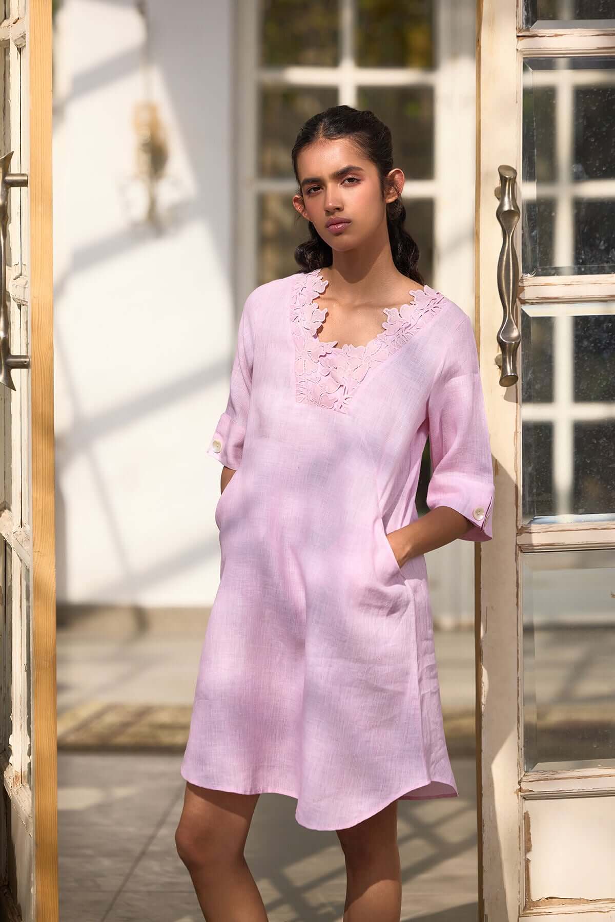 The Guftagu Dress - Orchid Pink
