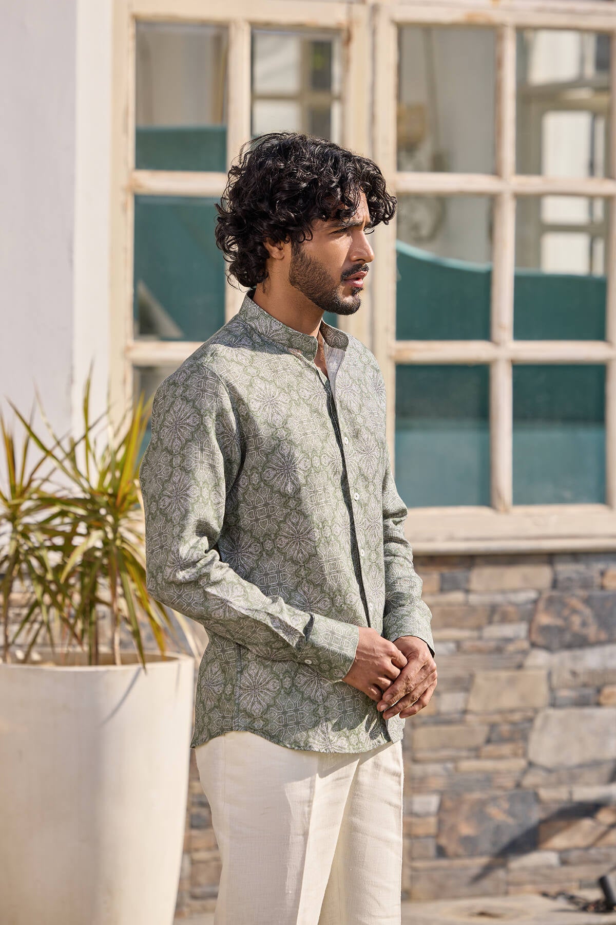 The Sheridan Shirt - Green Bagru