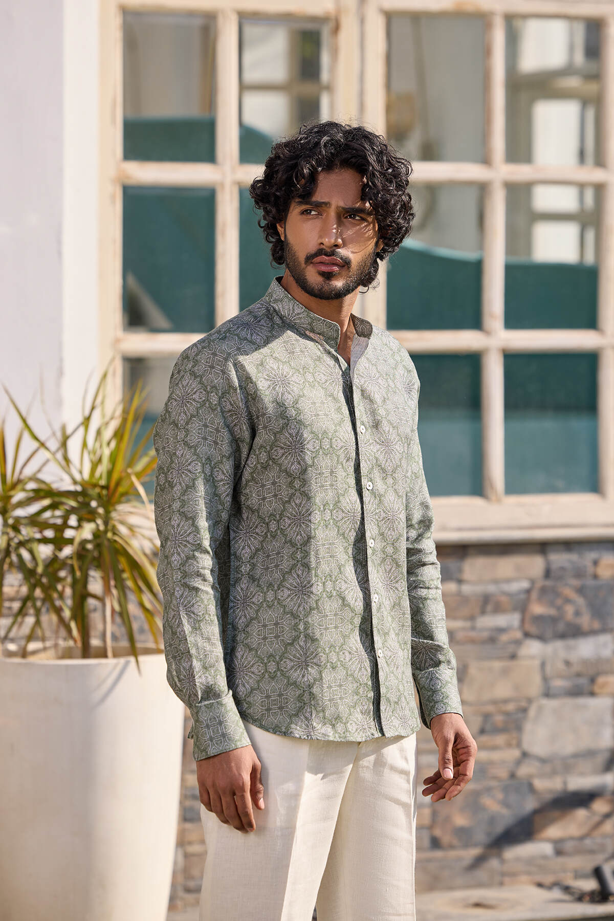 The Sheridan Shirt - Green Bagru