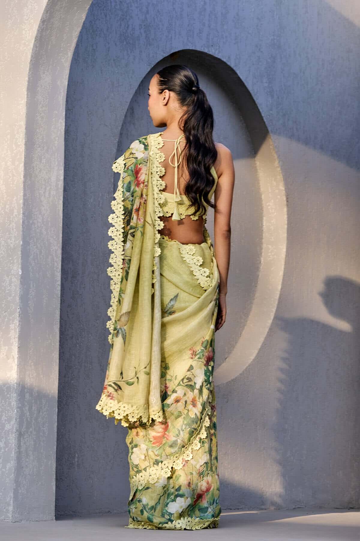 The Katha Saree - Parinda black