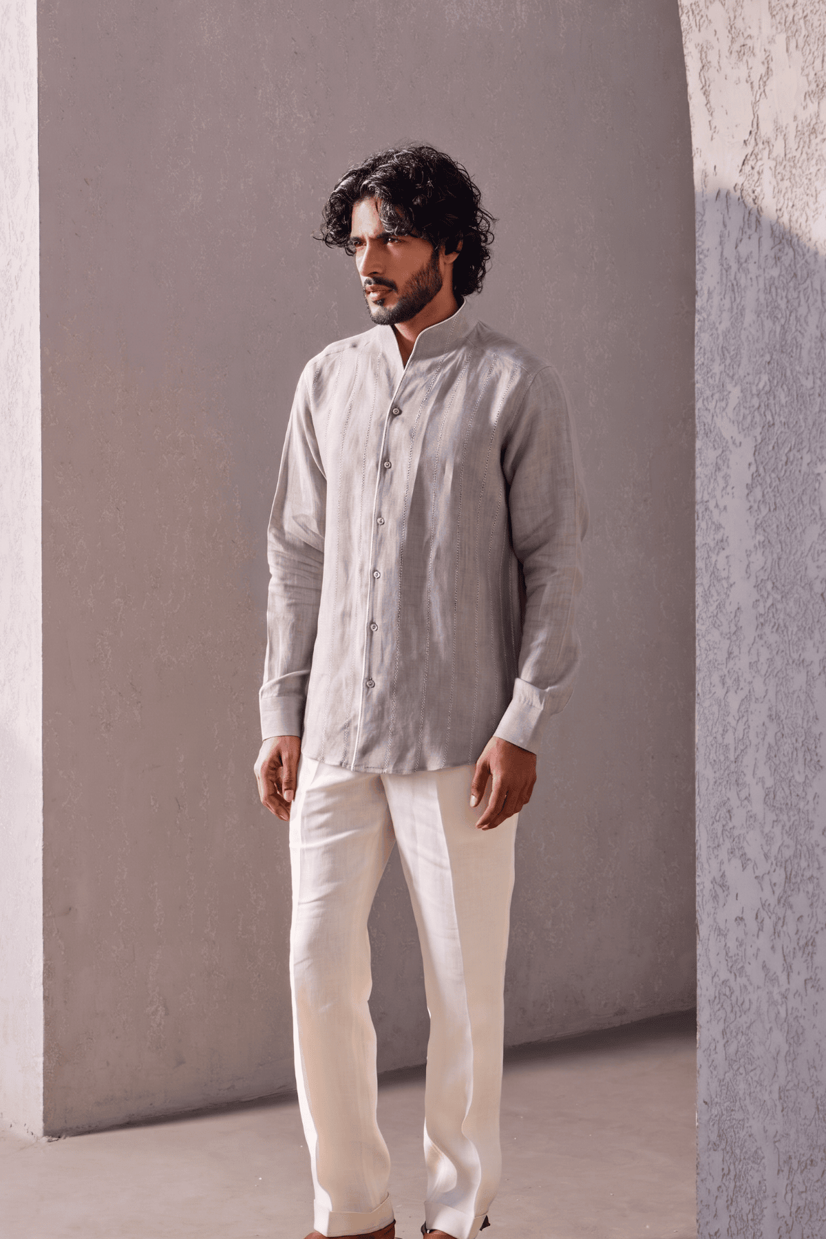The Shayar Gentle Grey Linen Shirt