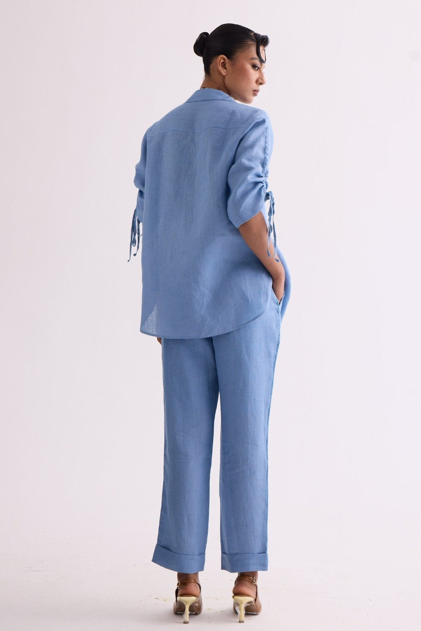 The Powder Blue Albeli Linen Shirt