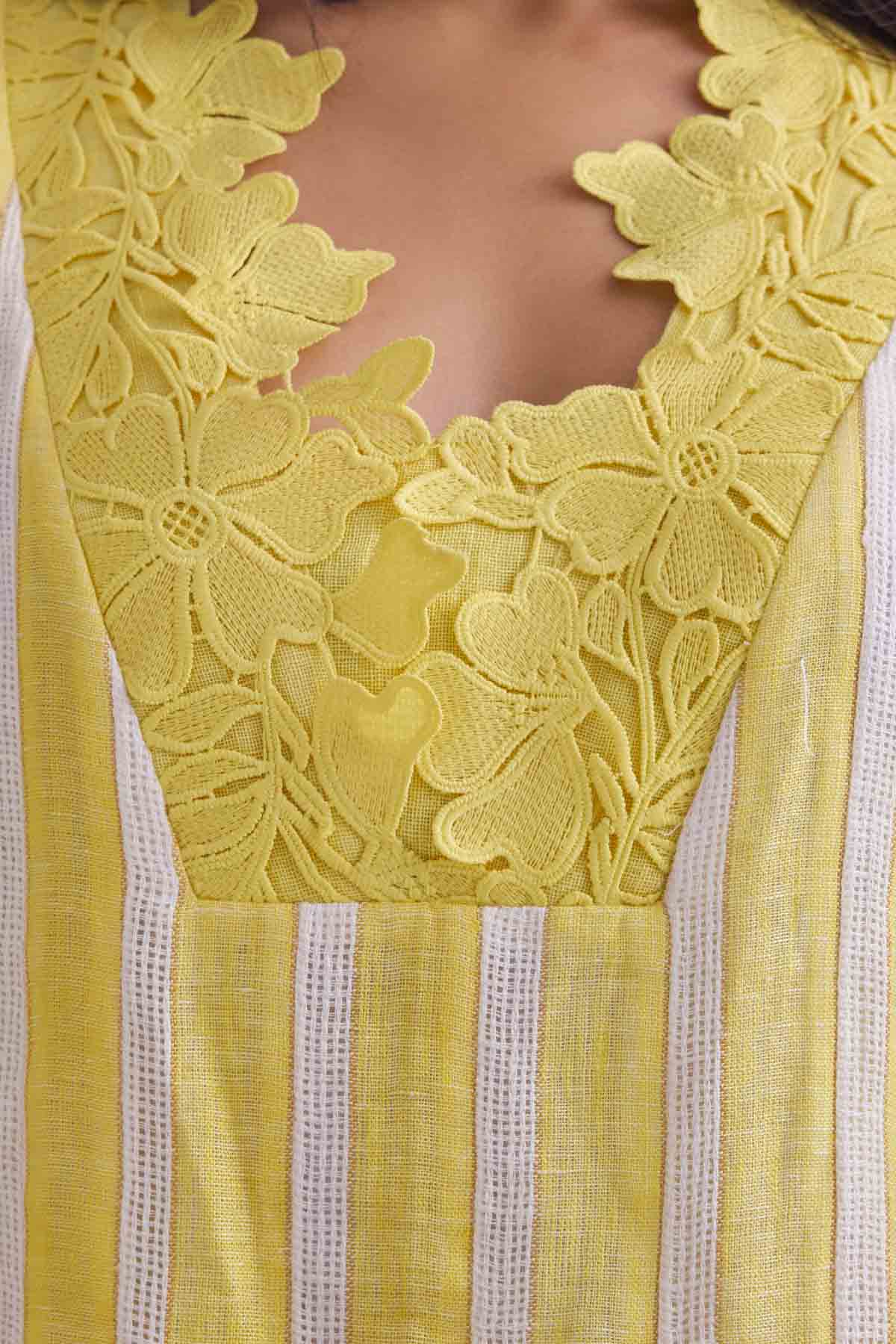 The Lishitha Dress - Yellow Stripe
