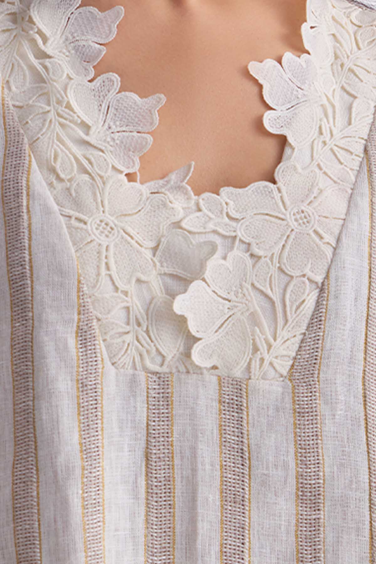 The Lishitha Dress - Beige Stripe