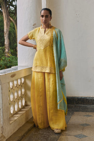 The Kashish Kurta Set (Upper & Bottom) - Yellow
