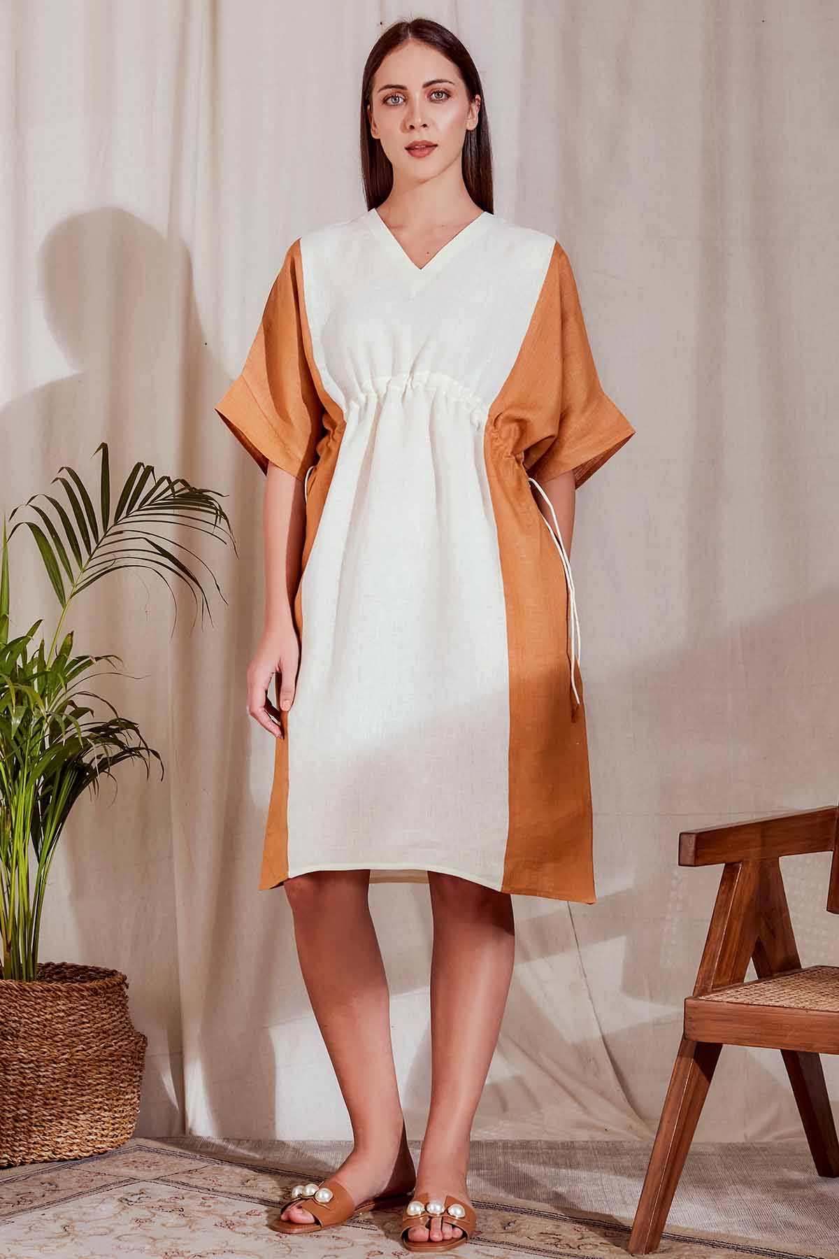 Tierra Beige Kaftan Dress - Yellwithus.com