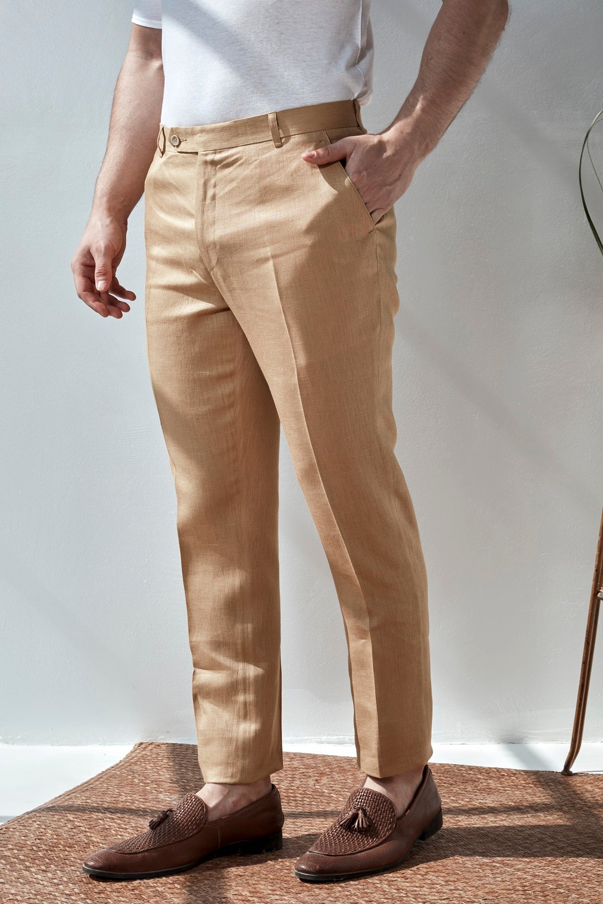 Men's linen deals trousers online