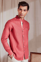 The Eirian Shirt - Red Brick 100% Linen | Yellwithus.com