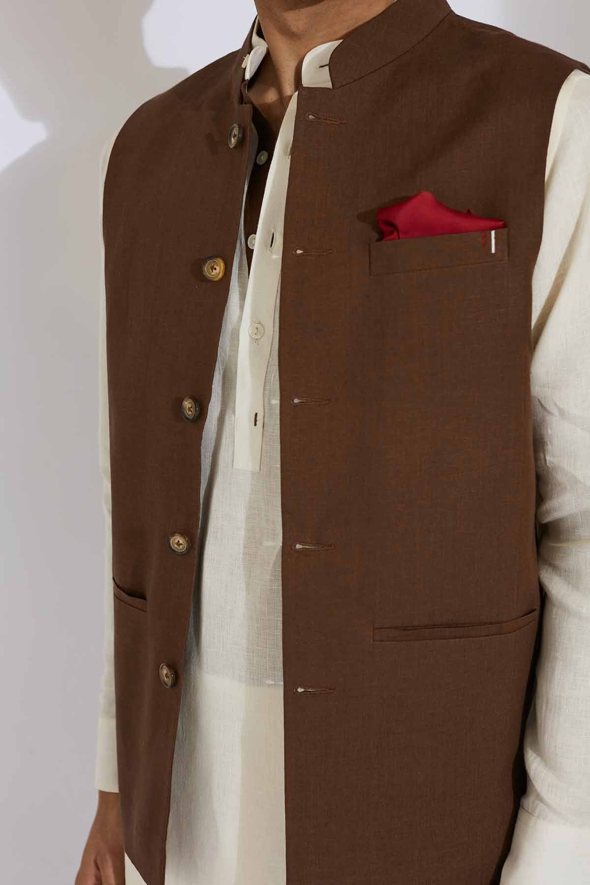 The Terra Firma Men's Brown Nehru Jacket-Yellwithus.com