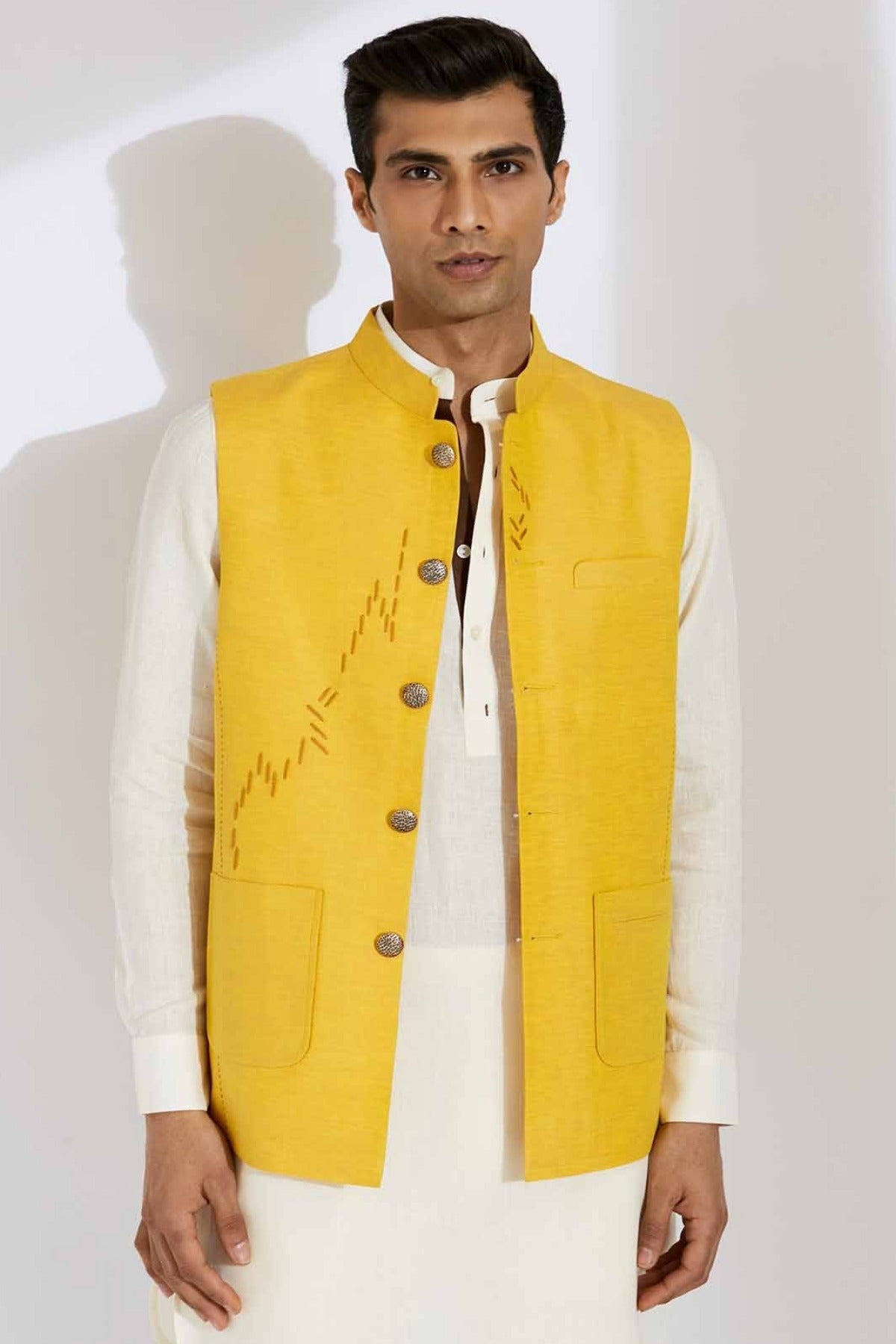 The Amber - Mustard Yellow Nehru Jacket | Yellwithus.com