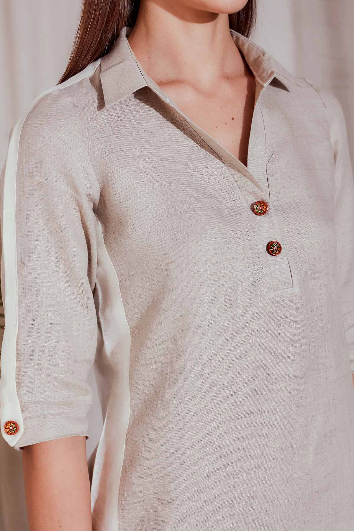 Trendy Twin Beige Kurta-Yellwithus.com