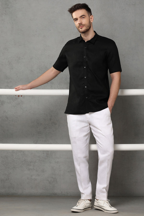 Classic Short Sleeve Shirt - Jet Black Color | Yellwithus.com