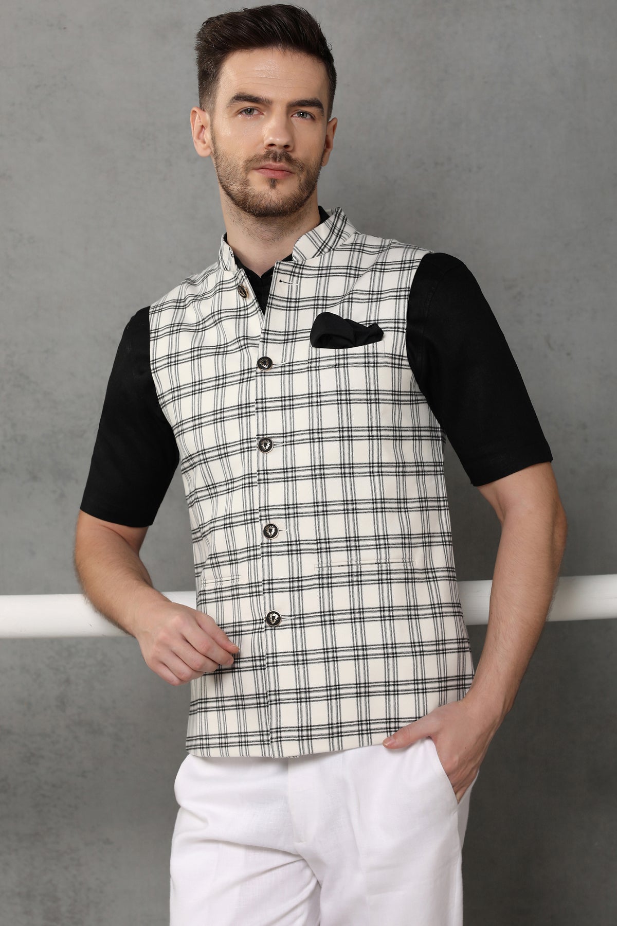 Checked online nehru jacket