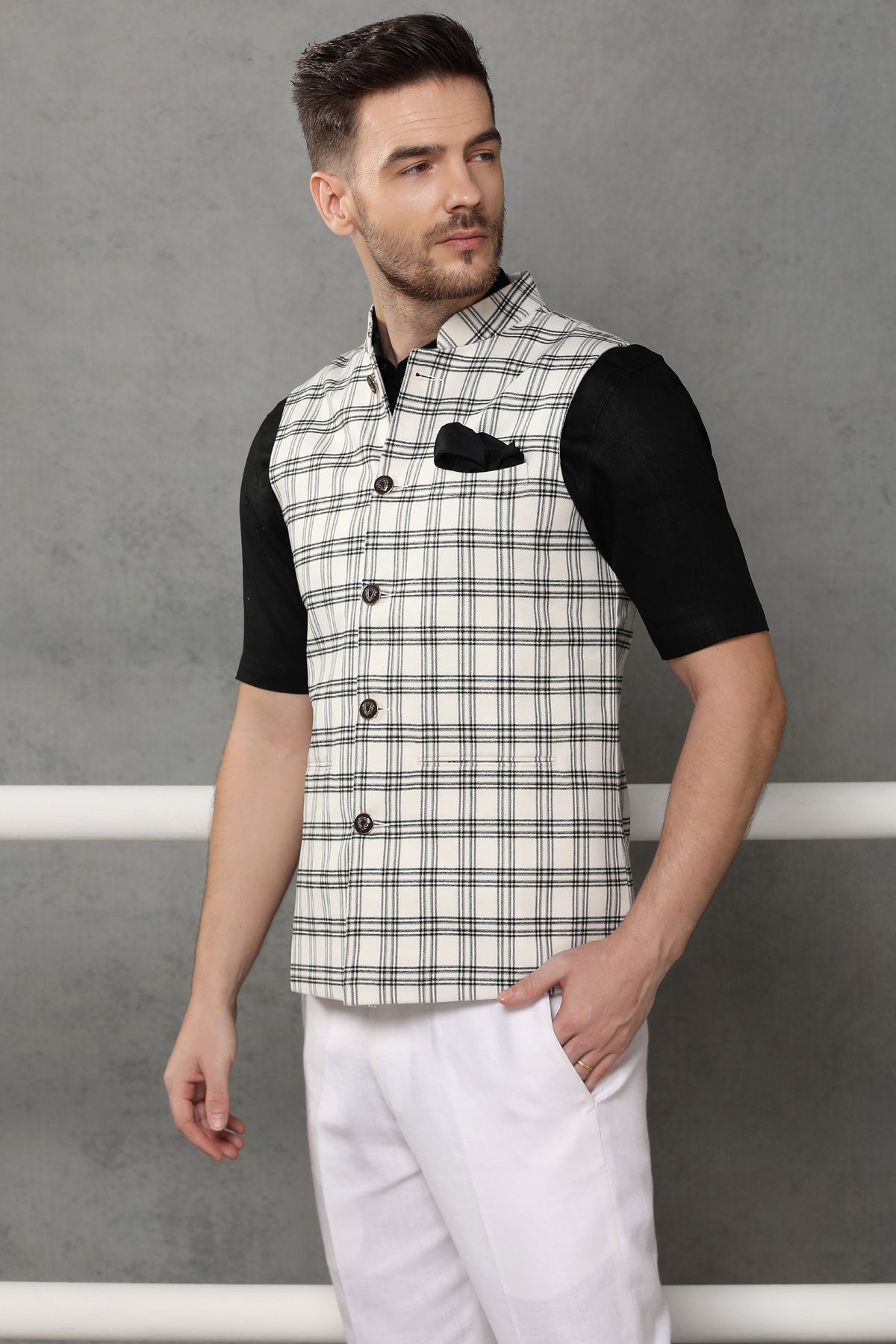 The Time to Check-in Nehru Jacket-Yellwithus.com