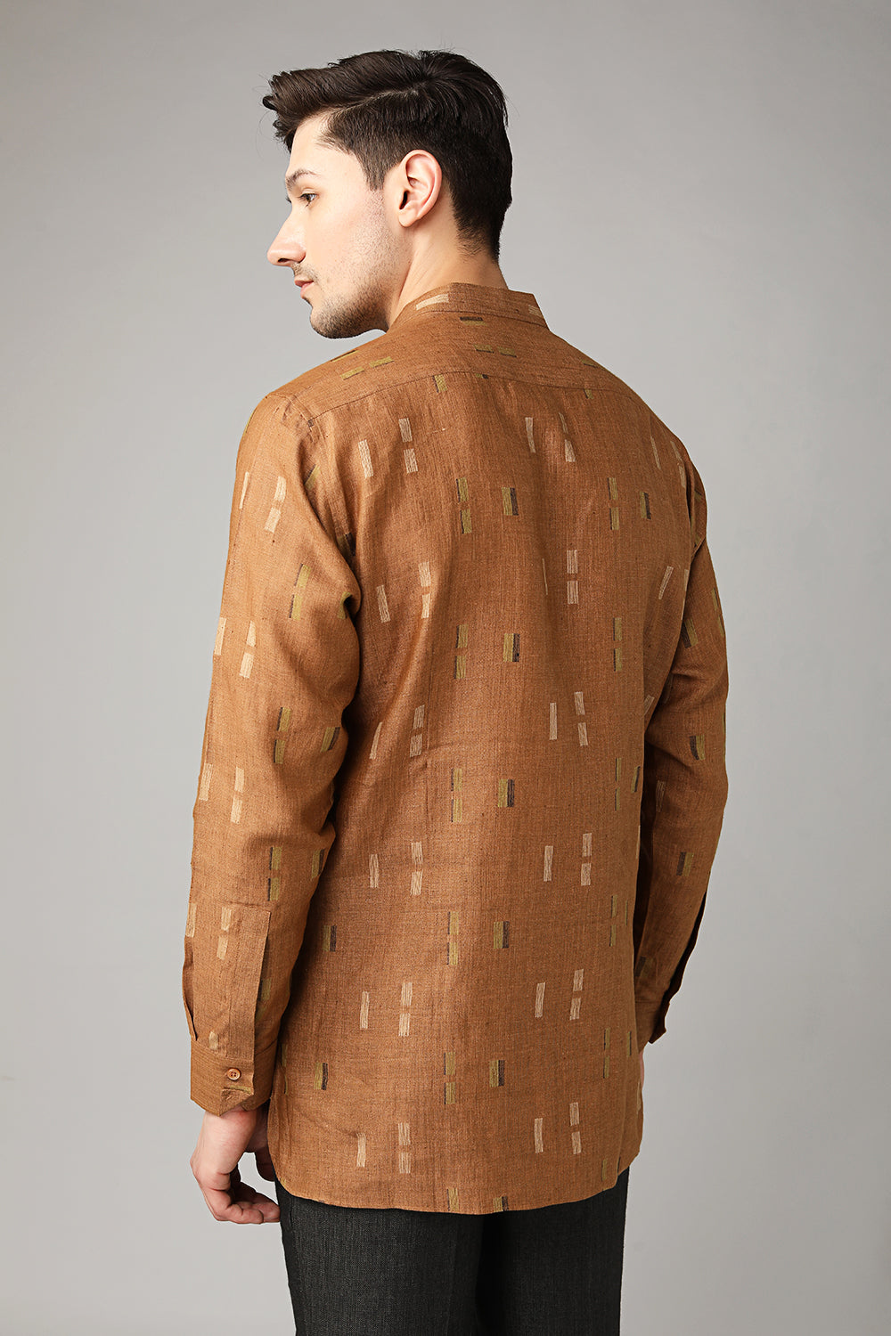 Urbane Printed Brown Stylish Kurta for Man - Yellwithus.com