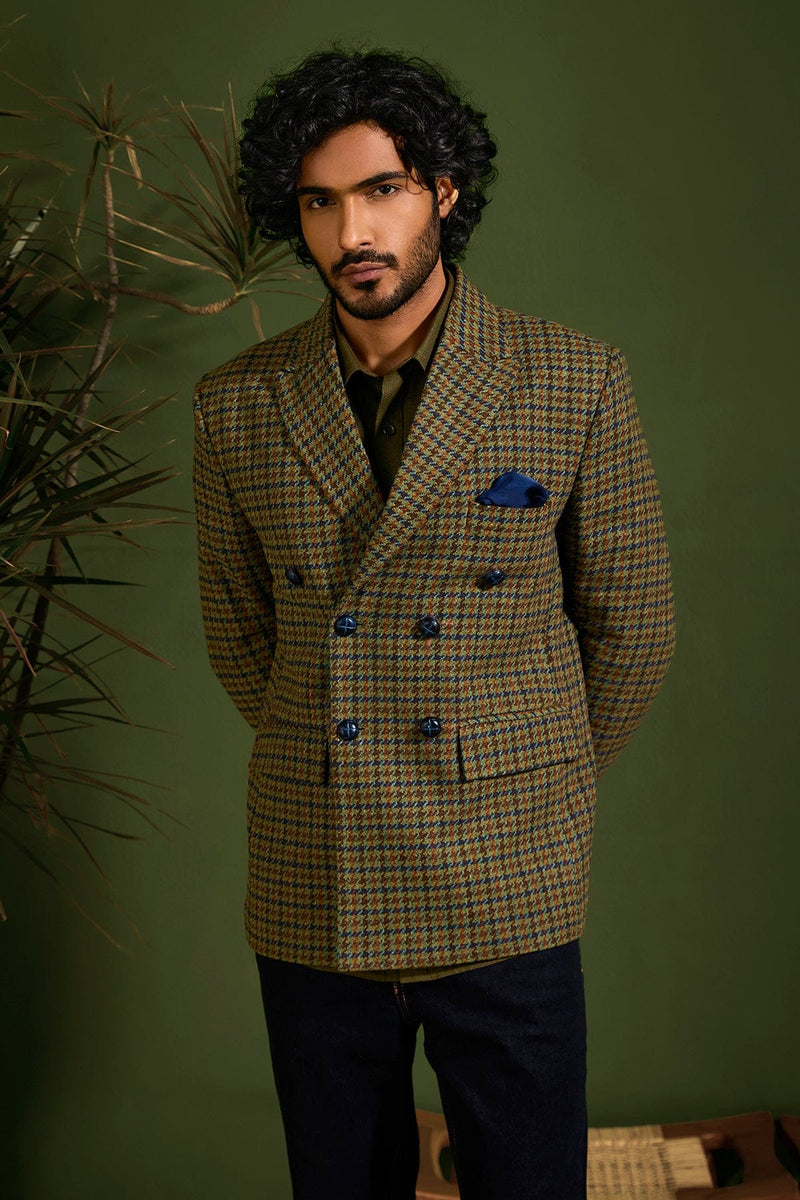 The Kingsley Blue Harris Wool Coat