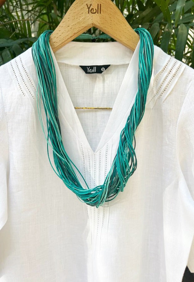 The Round Dori Necklace In Turquoise Color
