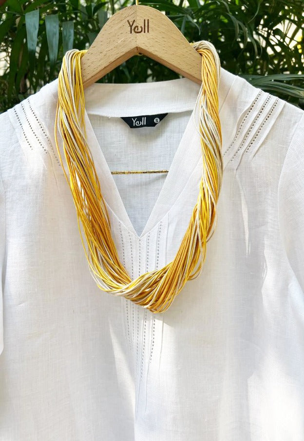 The Round Dori Necklace In Mustard Color