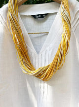 The Round Dori Necklace In Mustard Color
