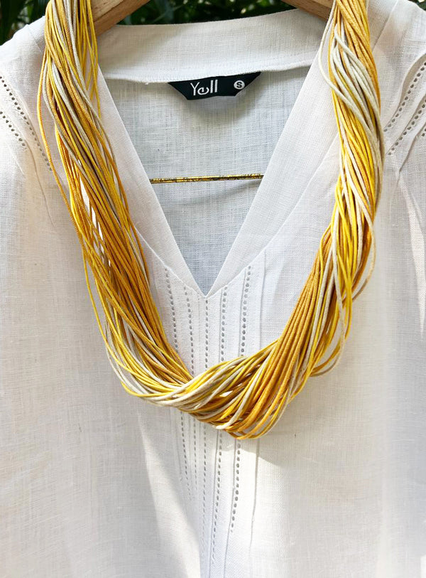 The Round Dori Necklace In Mustard Color