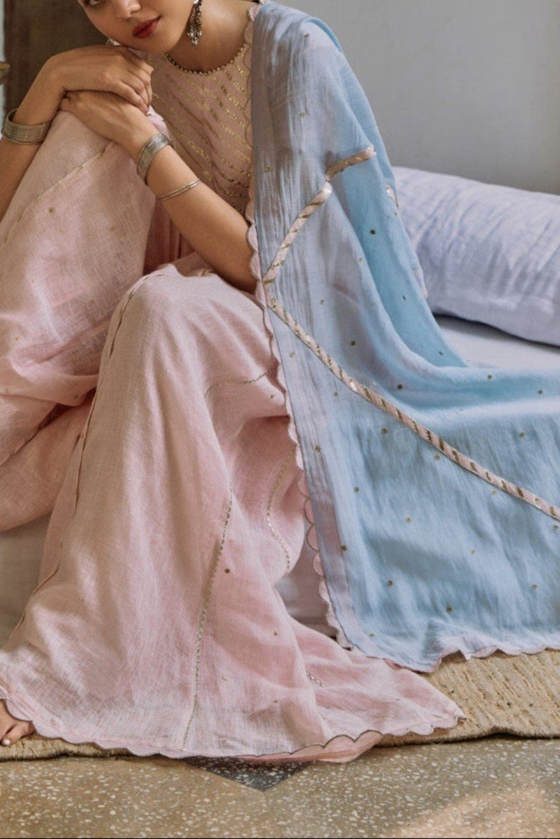 The Rimjhim Mist Blue Dupatta