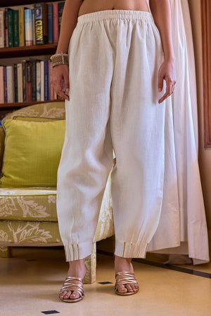 The Sally Off White Linen Salwar