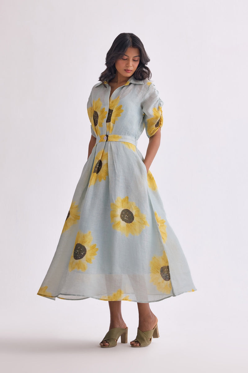 The Soorajmukhi Sunflower Linen Dress