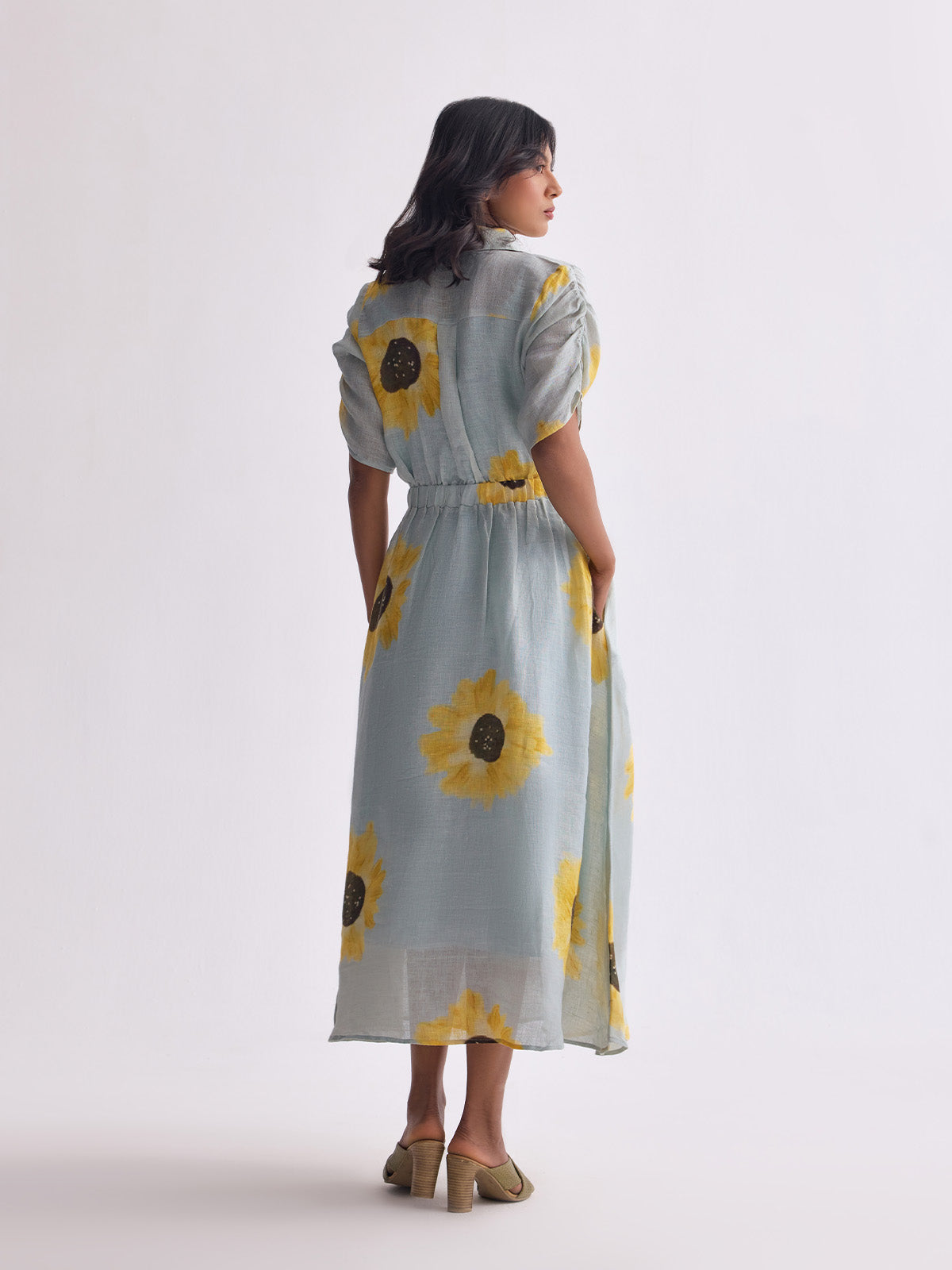 The Soorajmukhi Linen Dress - Sunflower