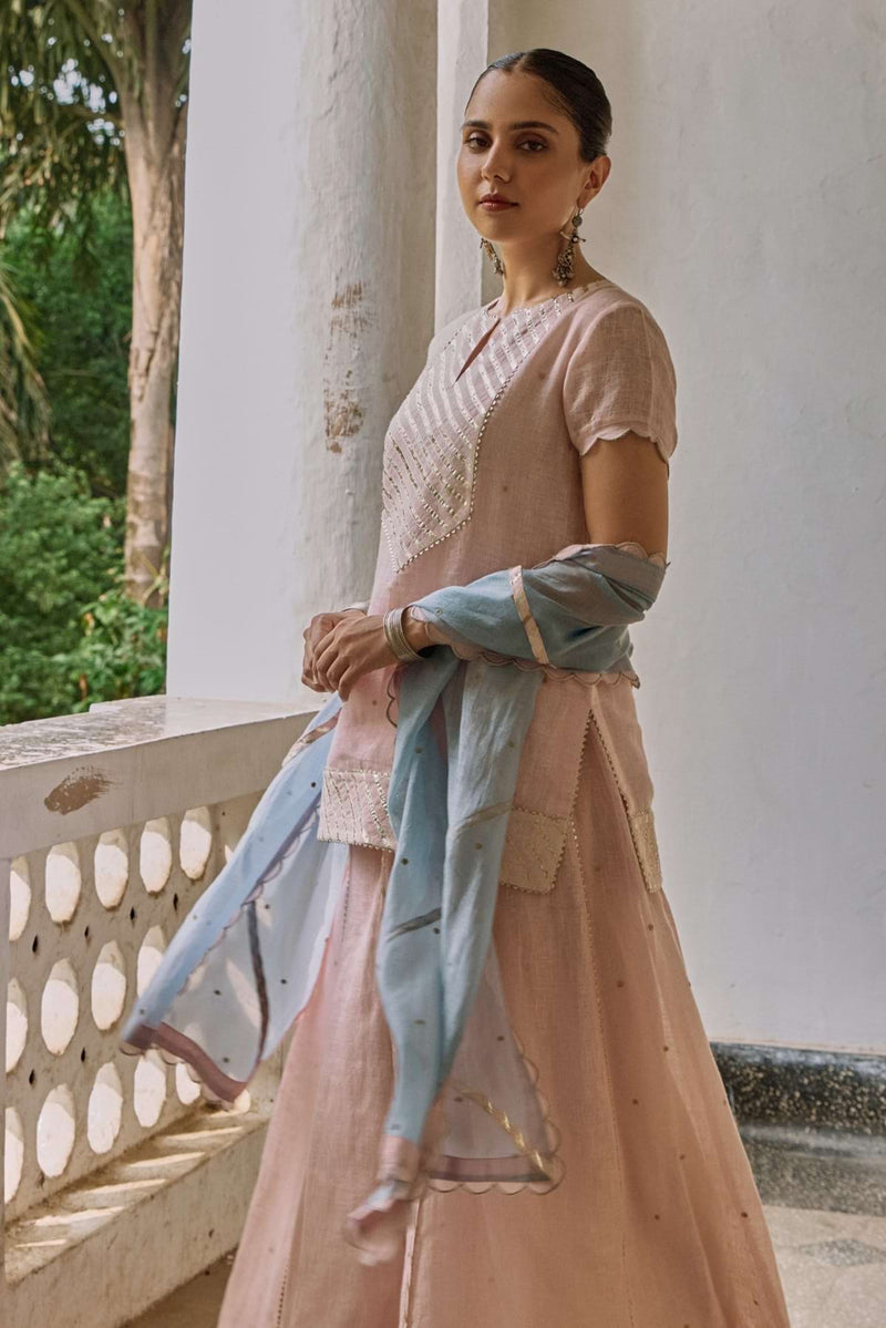 The Rimjhim Mist Blue Dupatta