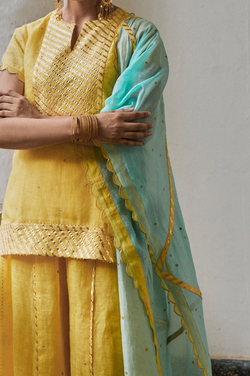 The Rimjhim Aqua Turquoise Dupatta