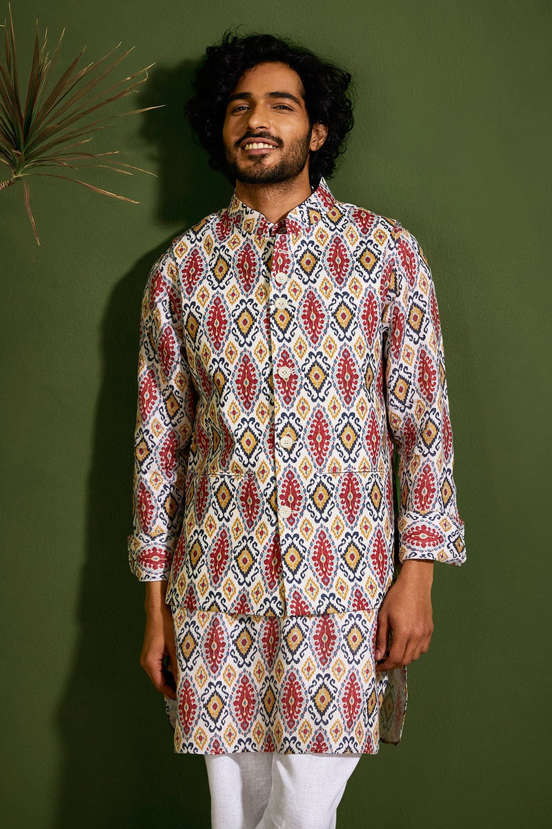 The Shahan Double Ikat Linen Coat