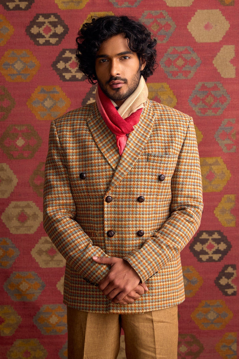 The Kingsley Orange Harris Wool Coat