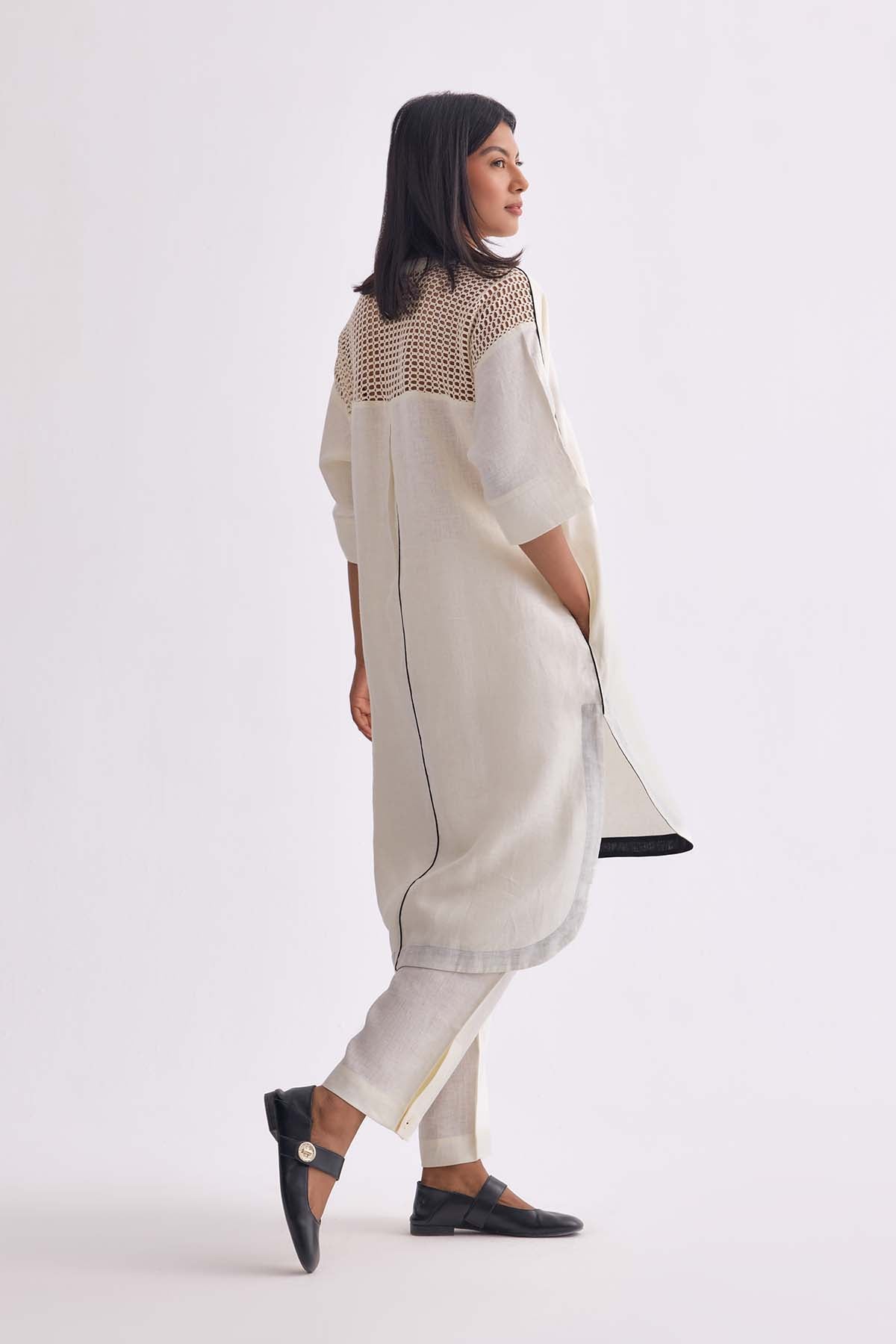 The Nishitha Kurta Set - Cream