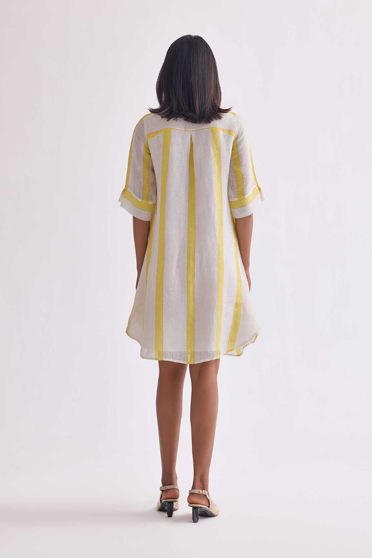 The Lishitha Dress - Yellow Stripe
