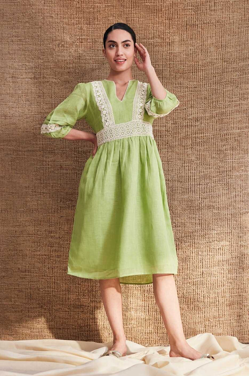 Belle of Ireland Light Green Linen Dress