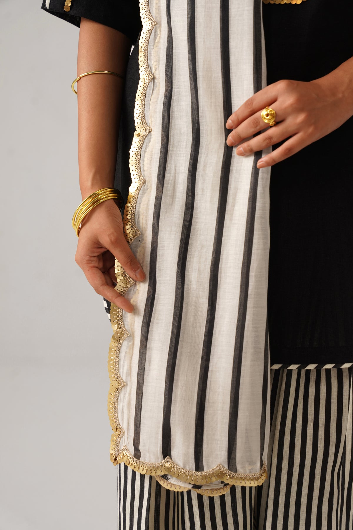 The Zareen Black Linen Kurti