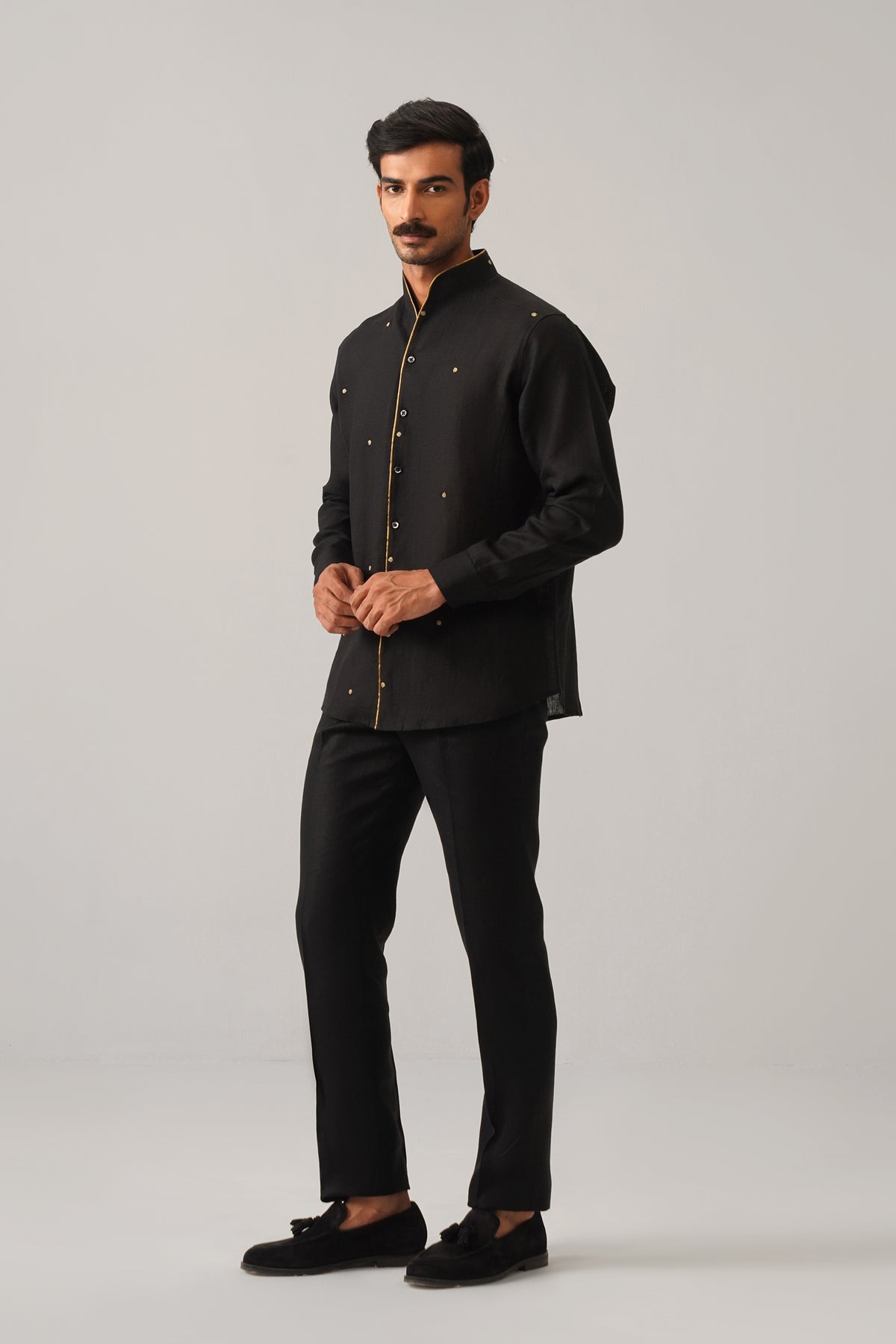 The Rivaaz Black Linen Shirt